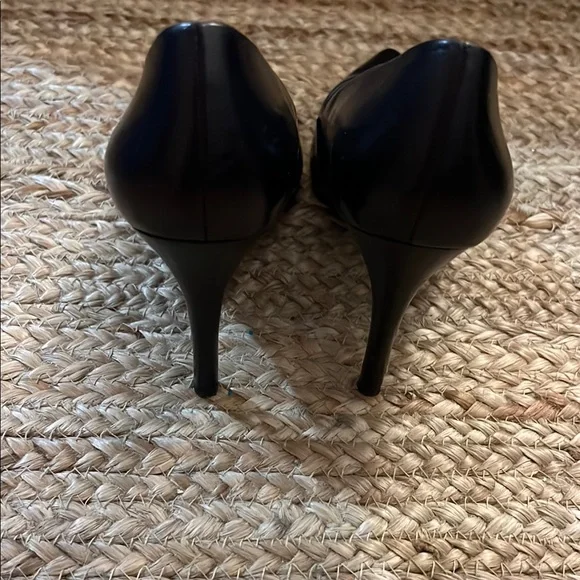 Ralph Lauren Double RL Black Heels Elegant Pointed-Toe Pumps - Picture 3 of 12